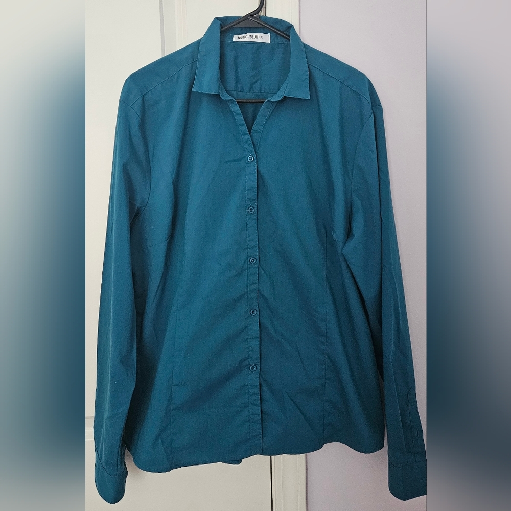 Doublju Teal Long Sleeve Shirt